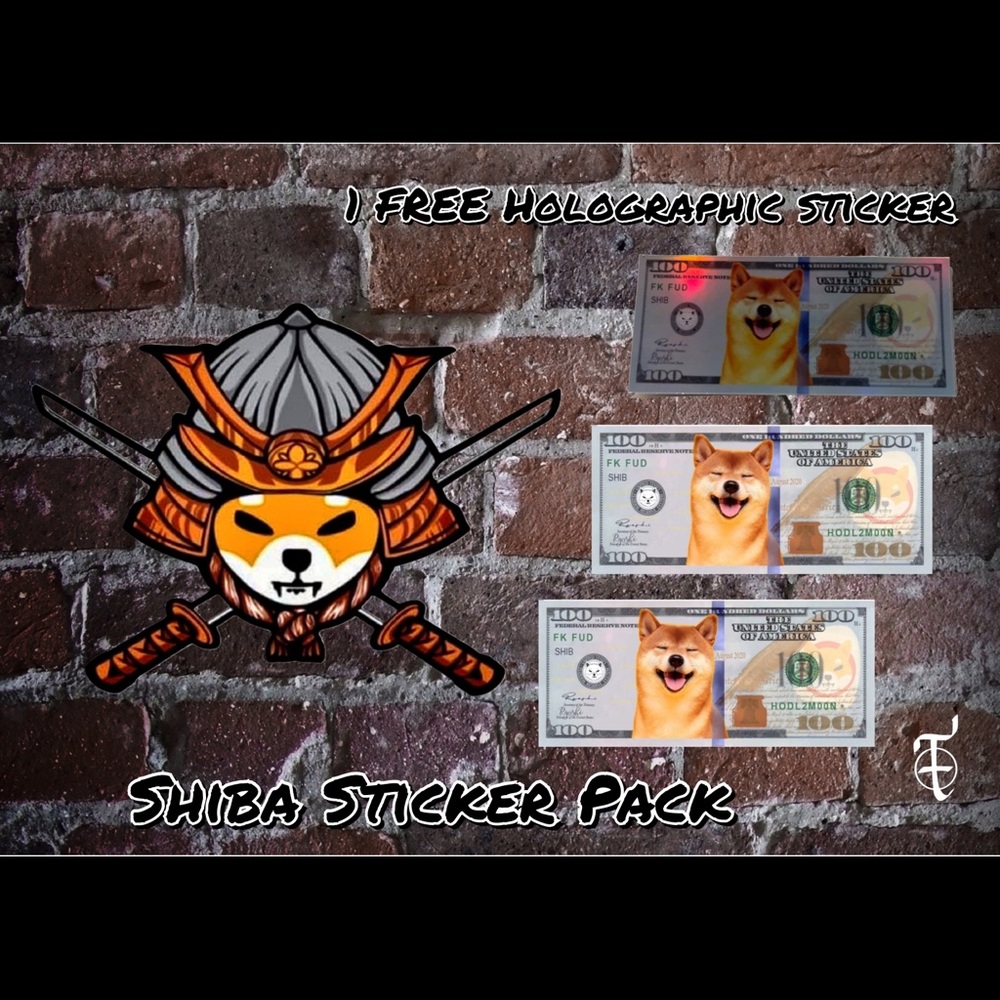 3 Shiba Inu Sticker pack Car Bumper Laptop Scrapbook Vinyl Stickers Samurai Bill